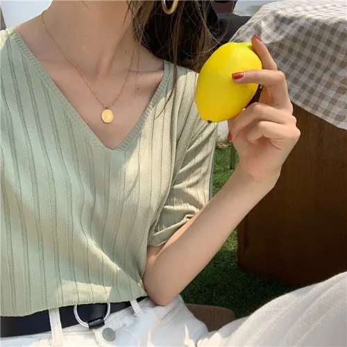 Summer Women Blouse Tops Short Sleeve V-Neck Chiffon Blouse Shirt Blouse Women Blusas Mujer De Moda 2024 Blouses Top Femme E952