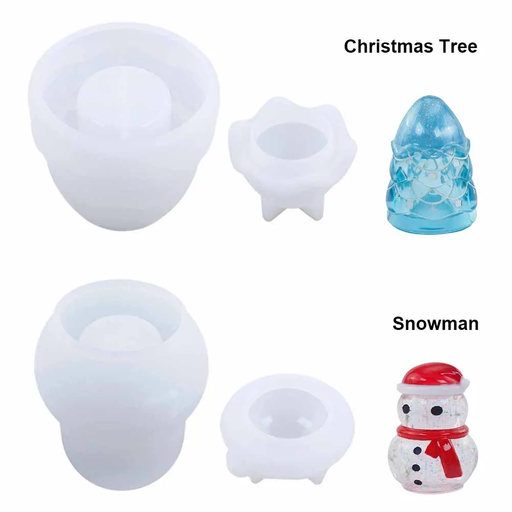 2pcs Jar Romantic DIY Washable With Lid Reusable Candy Christmas Mold Silicone For Tree Snowman Exquisite Home Decor Craft