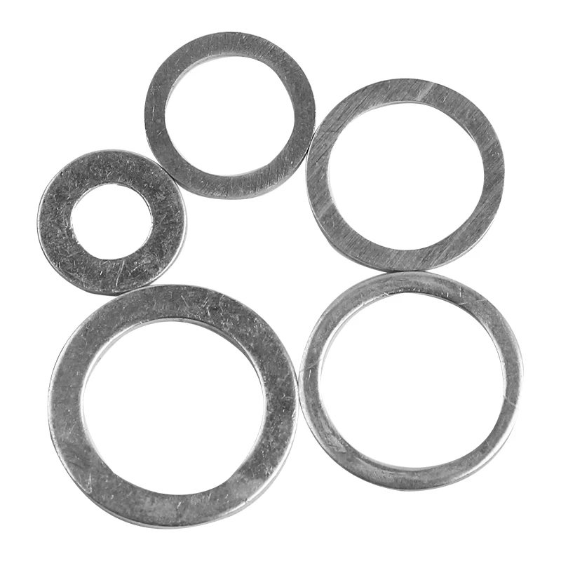 50/100PCS M4-M26 Aluminum Washer Gasket Nut and Bolt Set Flat Ring Seal M8/M10/M12/M14 For Oil Drain Plug Gasket Sump Plug