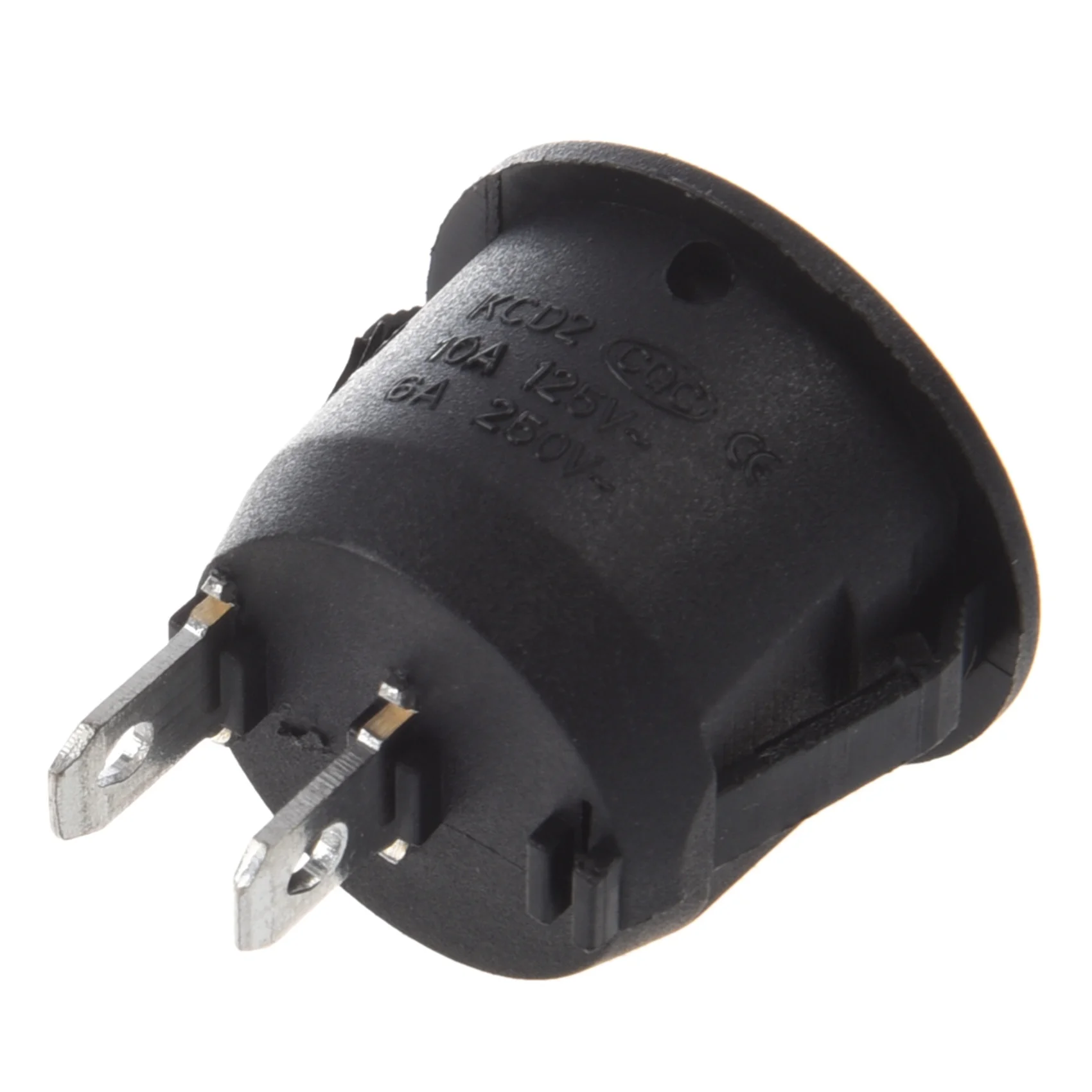 ABGE-20 Buah AC 6A 10A 250V On Off Snap In SPST Saklar Rocker Perahu Bundar Hitam