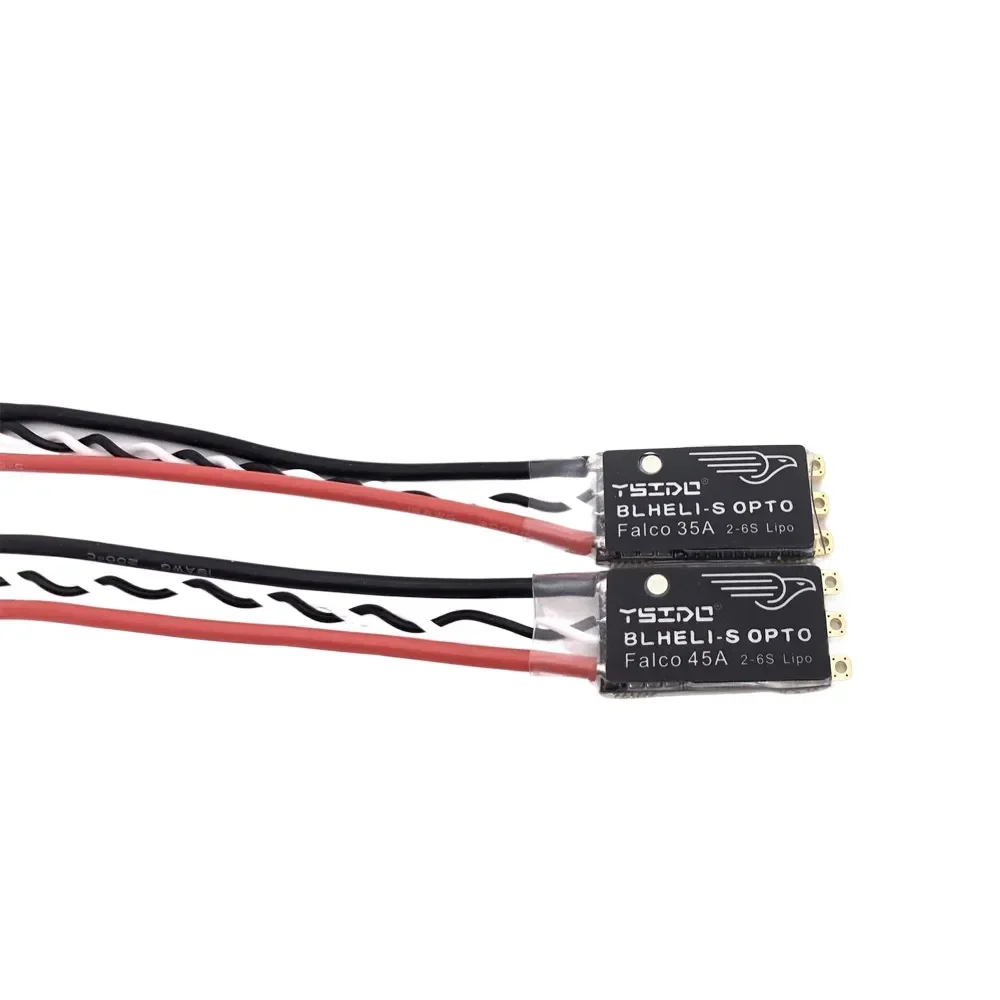 وحدة تحكم إلكترونية Falco 35A 45A BLHeli_S ESC 2-6S Lipo بدون فرش مع دعم ضوء LED لـ DSHOT125/300/600 للطائرة بدون طيار