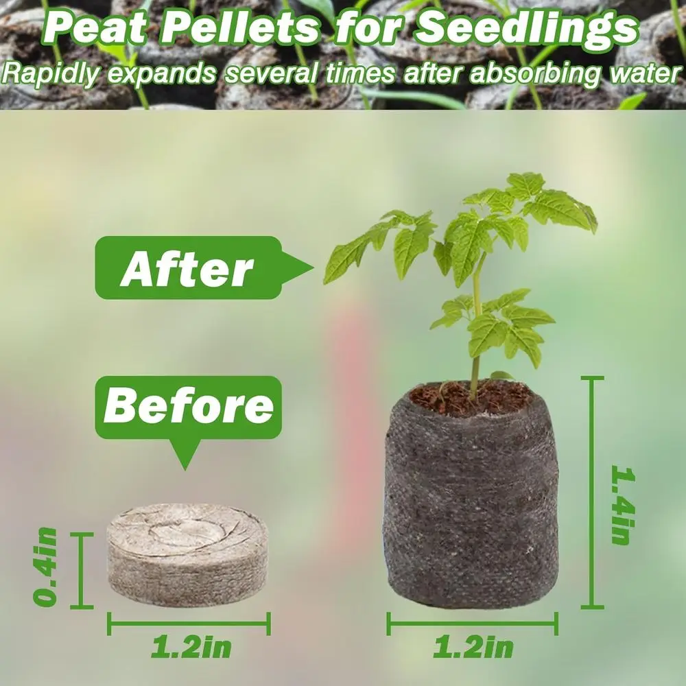 55Pcs 30mm Seed Starter Pods, Compressed Peat Pellets for Seed Starting, Growing Vegetables, Herbs & Flowers, Indoor Outdoor Gar