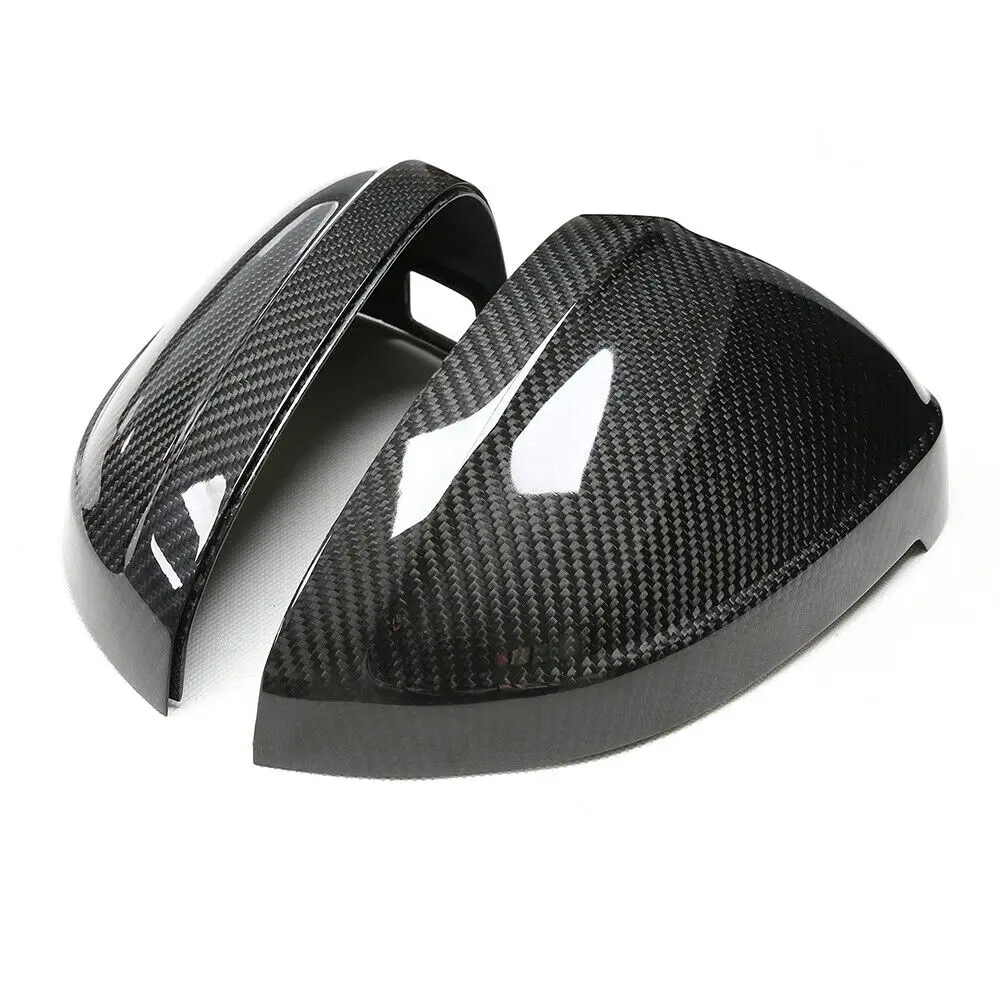 Dry Carbon Fiber Mirror Cover Caps Replace Style Fit For Audi B9 A4 S4 RS4 A5 W/O Lane Assist