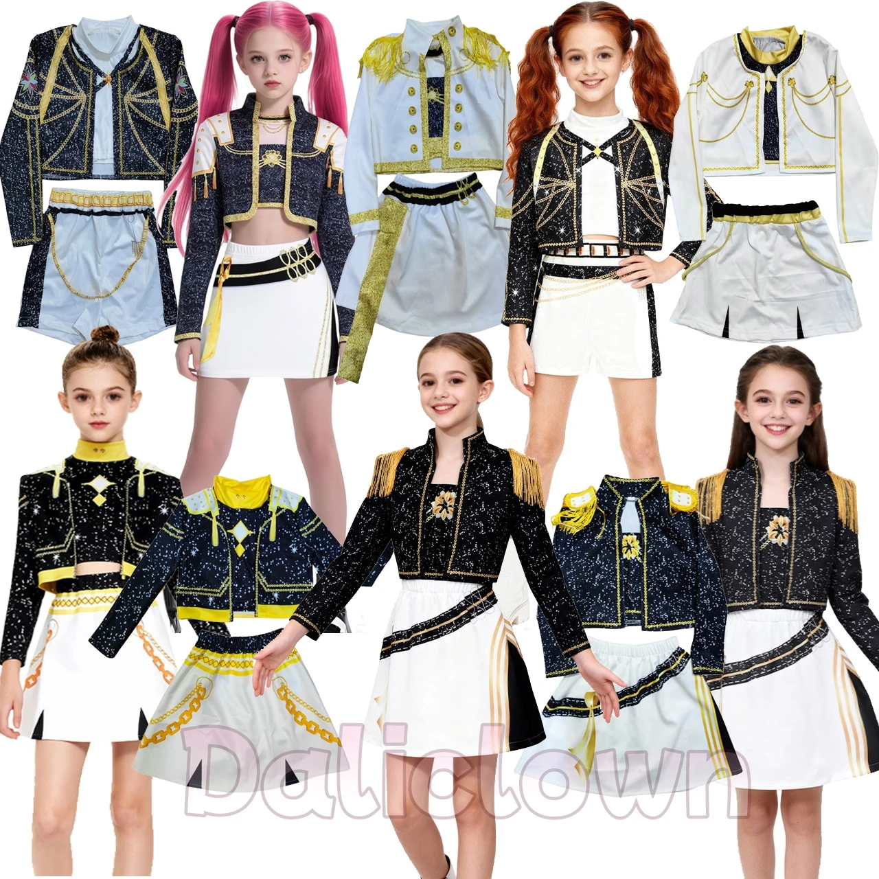 أطفال K-Pop رومي ميرا زوي شيطان الصيادين تأثيري حلي ثلاثية الأبعاد مطبوعة هنتركس الذهبي لعب الأدوار الملابس للفتيات كرنفال الهالوين #1