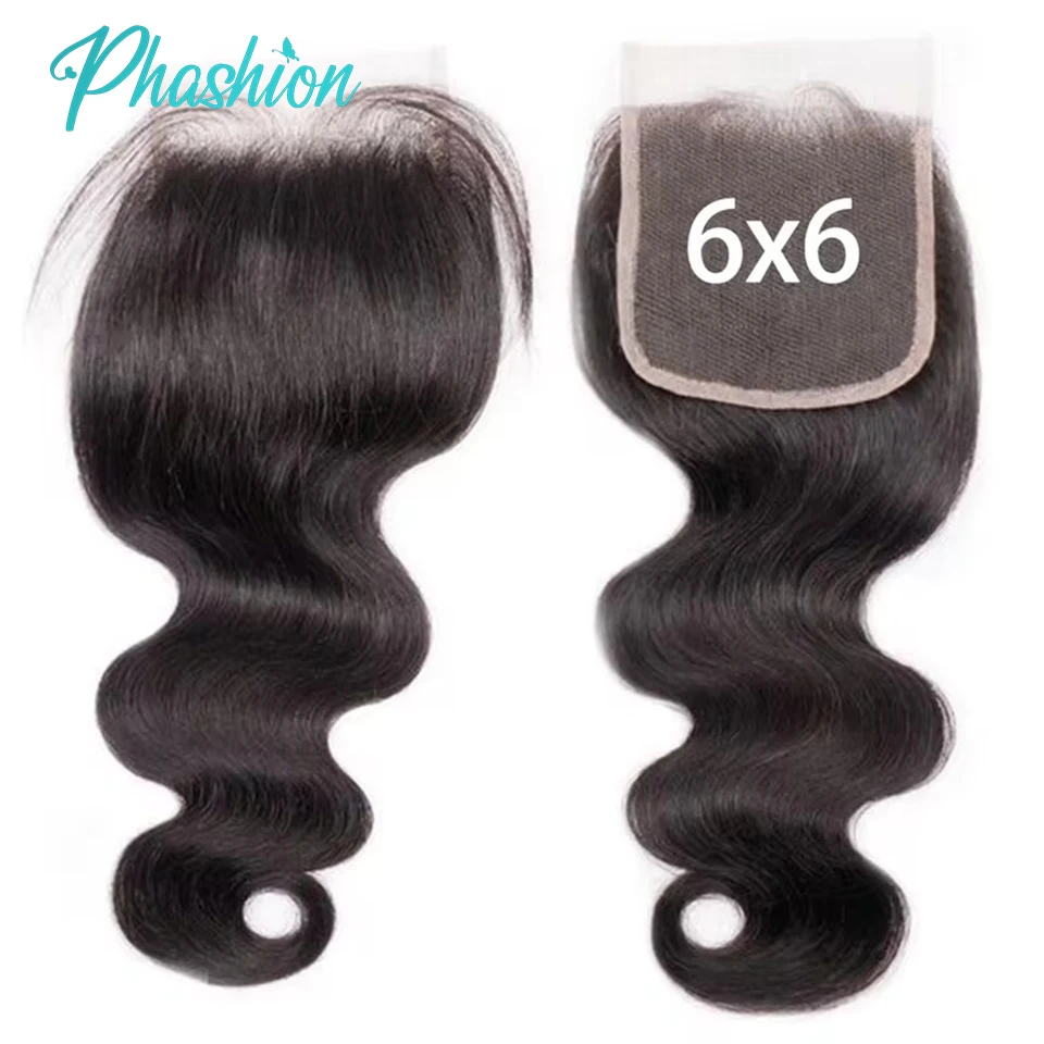 Phashion 26 28 Inch 6x6 Water/Deep/Loose Hd Transparent Lace Closure Straight/Body/Curly Deep Parting Brazilian Remy Human Hair