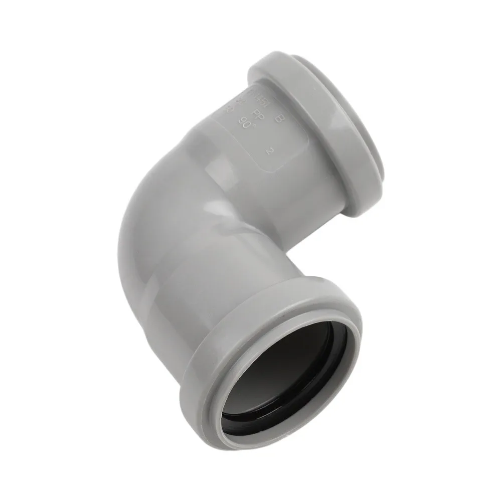 Plastic 90 Degree Bend Fitting for 50mm For Drain Pipes Featuring Push to Connect Operation and Snap Nut Mechanical Locking