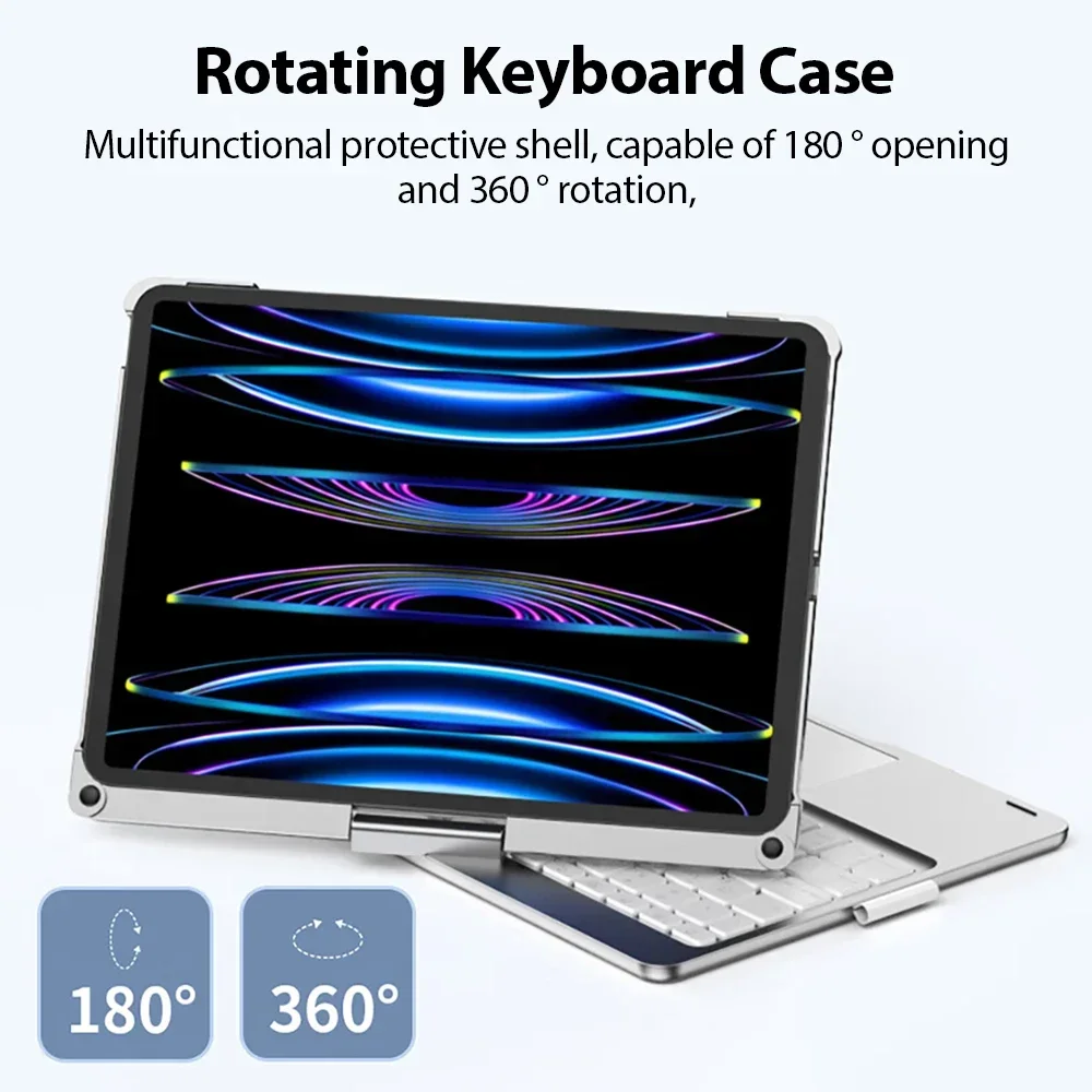 

Backlit 360 Rotate Magic Keyboard Case For iPad Pro 11 12.9 iPad 10.5 10.2 7/8/9th 10 10th ,iPad Cover For Air 4 5 10.9 Funda