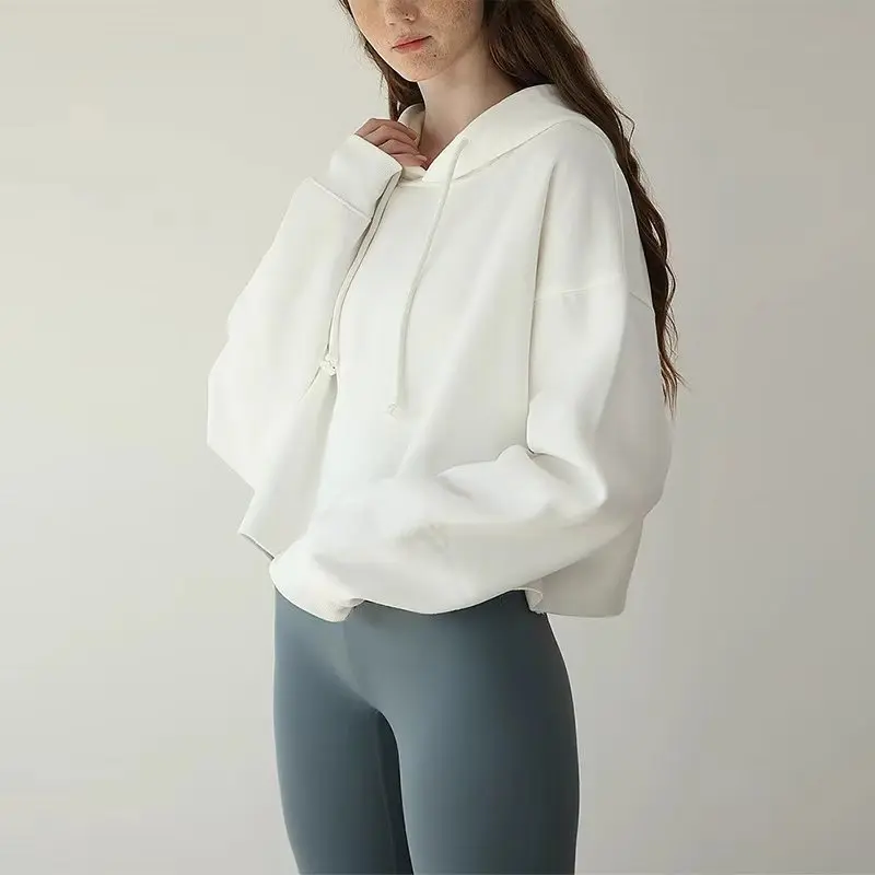 Autumn Winter Fleece Hoodies Women Long Sleeve Streetwear Hooded Shirt Running Jogger Sweatshirts Aesthetic Clothes