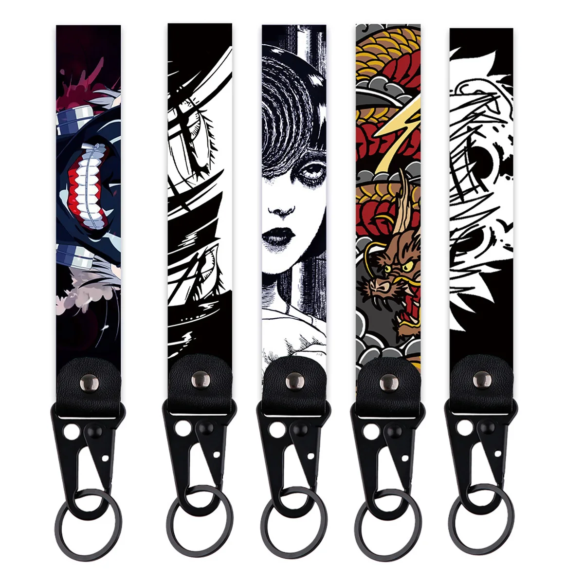Image of Anime Drachen Schlüsselbund Für Auto Motorrad Coole Kurze Lanyard Handgelenk Strap Schlüssel Halter Cosplay Zubehör Spielzeug Geschenke