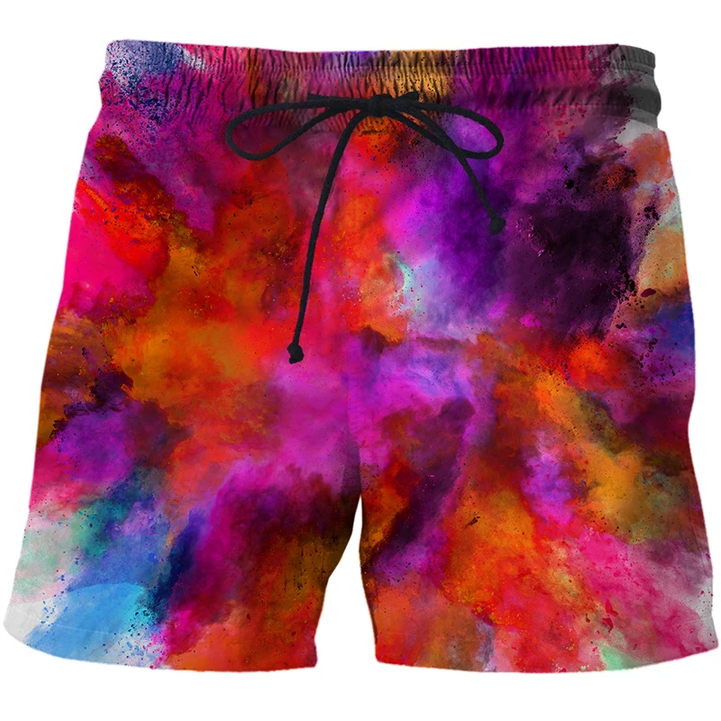 New Fashionable Men's Dust splash tie dyeing series Hot 3D Printed Swimming Trunks Oversized Men's Leisure Easy Dry Men clothing