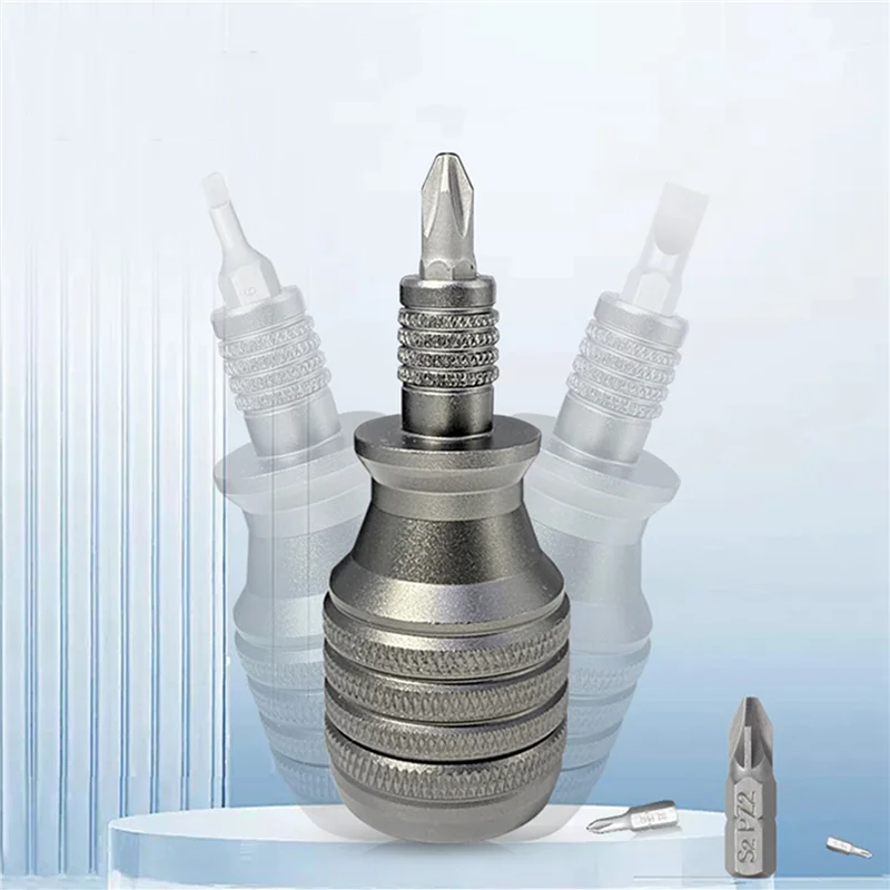 AC88-3X 7 In 1 Mini Screwdriver Titanium Screwdriver 1/4 Inch Magnetic Phillips Torx Screw Driver Bit Kit Home Repair Tools