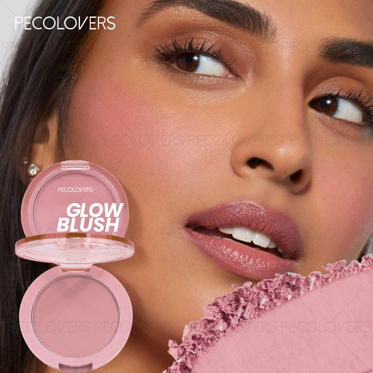 1PC Palette de fard à joues imperméable rose facile à appliquer maquillage naturel 3D Look Palette de fard à joues finitions mat dans les tons rouges Palette de maquillage