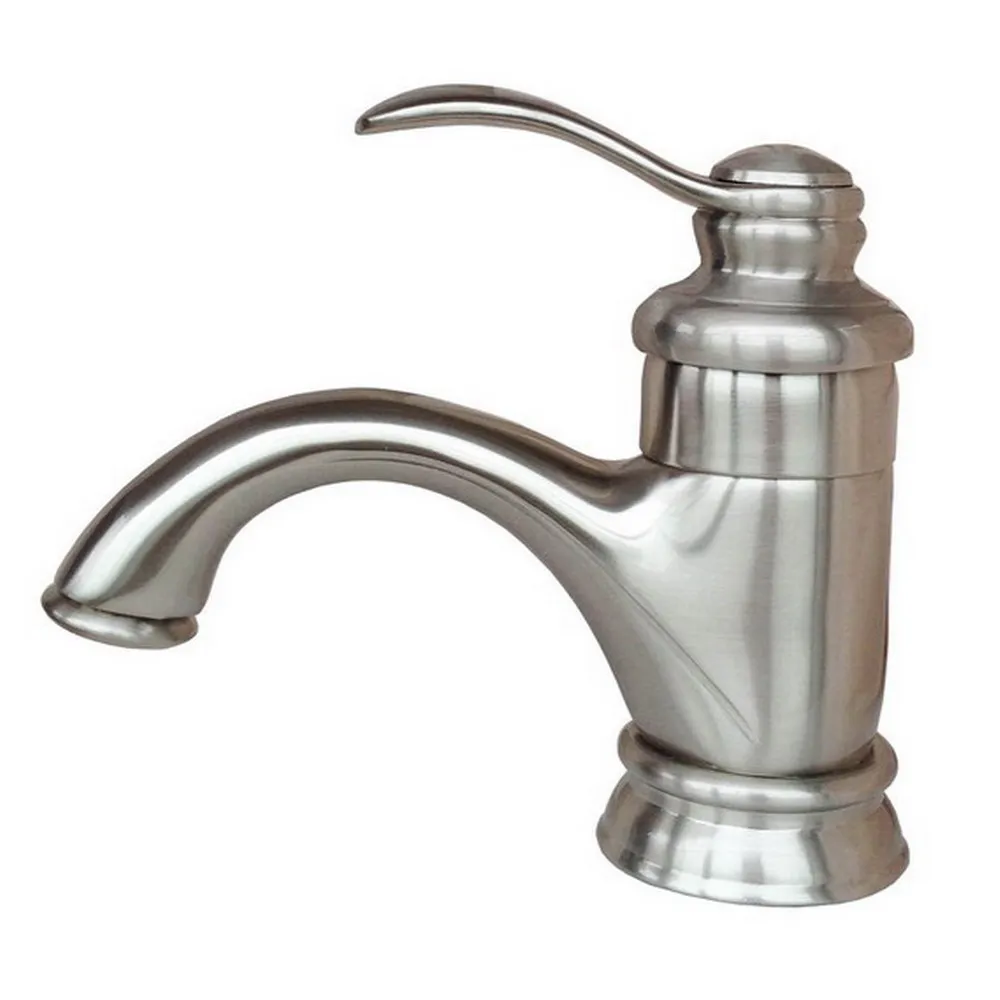 

Nickel Brushed Single Handle Hole Teapot Shaped Bathroom Sink Faucet Hot Cold Mixer Water Vanity Tap Dbn008