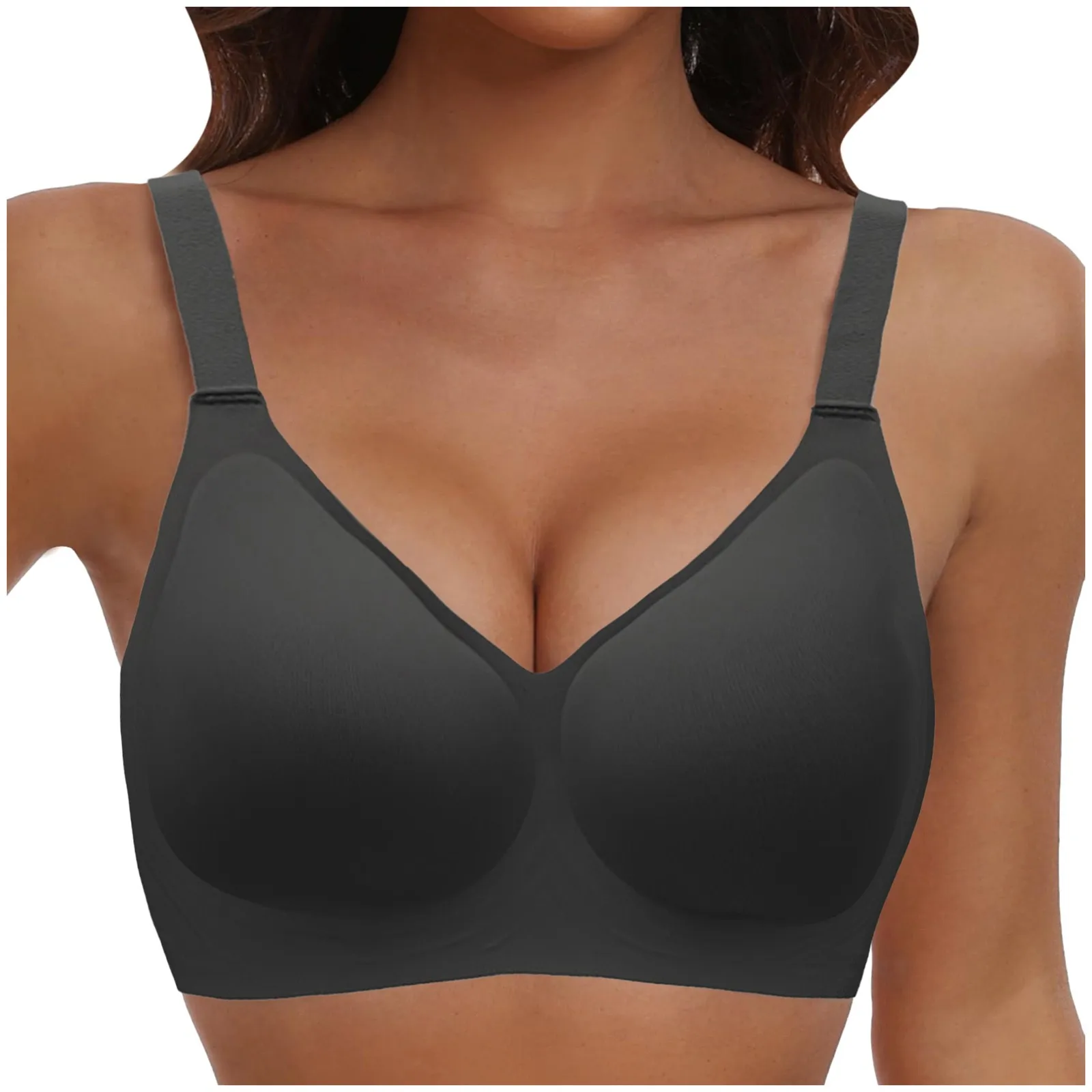 2024 New Thin Mold Cup BrasSoft Support Push-up Bra For Women Seamless One-piece Wire-free Adjustable Sports Thin Bra ﻿