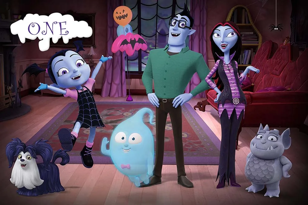 الكرتون Vampirina صورة خلفية الفتيات عيد ميلاد الأسنان فتاة هالوين الحفل حفلة التصوير خلفية ديكور الدعائم
