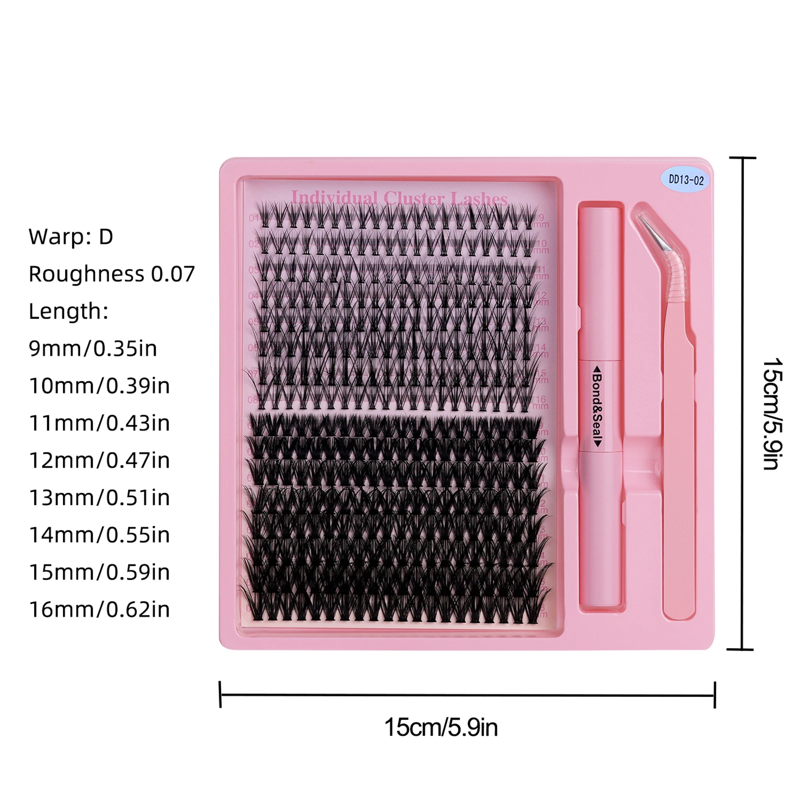 50D 60D DIY Lashes clusters bond and seal glue set natural Individual Eyelash extenstions heat bonded premades volume fans lash