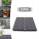 

22X Plastic Interlocking Decking Tiles -Deck Tiles, In/Outdoor Patio 12x12" New