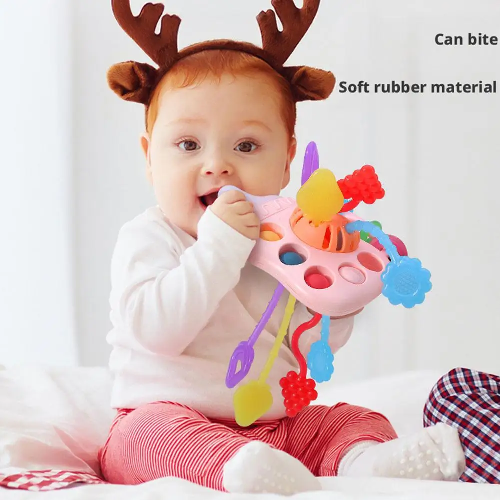 Bouteille Lala pour bébé, jouet de traction, jouet de dentition sensoriel, entraînement à mâcher pour nourrissons, jouet de poussée et de traction pour tout-petits M2Y1