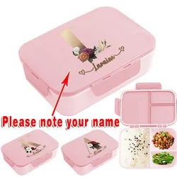 Customized Name Leakproof Bento Box with Lid Travel Container DIY Portable Meal Holder Storage Breakfast Organizer Personalized