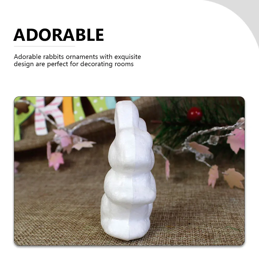 6 Stück Schaumstoff-Kaninchen-Dekorationen, blanko, DIY-Handwerk, Ornamente, handbemalt, Ostern, Partyzubehör, schöne Häschen-Heimdekoration