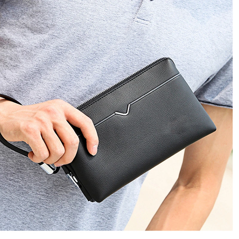 

Wallet For Men Male Real Cowhide Men's Long Zipper Slim Clutch Wallets Purse With Card Holder Phone Bag pochette uomo