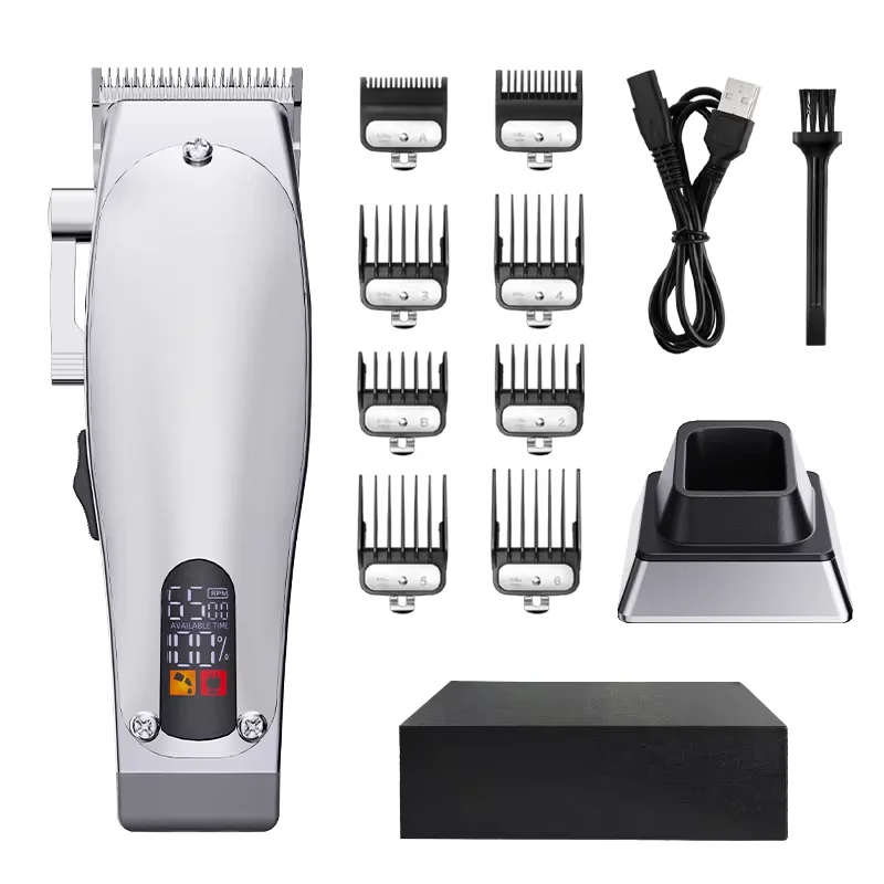 KIKIDO المهنية مقص الشعر المعدني قابلة للشحن الشعر المتقلب للرجال 6200 دورة في الدقيقة 1.5 -19 مللي متر آلة قص الشعر اللاسلكية