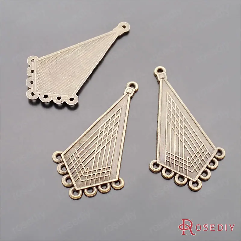 (JM7492)Wholesale 42*22mm Antique Bronze 8 Holes Alloy Connectors Charms Pendants for Earrings Diy Jewelry Findings 20 pieces