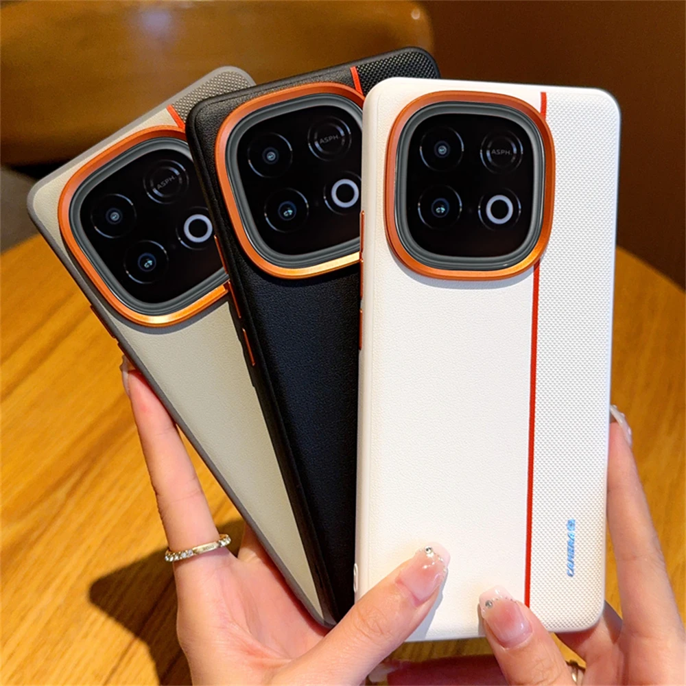 ل VIVO IQOO Z10 Turbo Pro Z10Turbo مطلي PC ثقب كبير ثلاثي الألوان عدسة معدنية حلقة مكافحة بصمة مكافحة الإفلات جراب هاتف #6