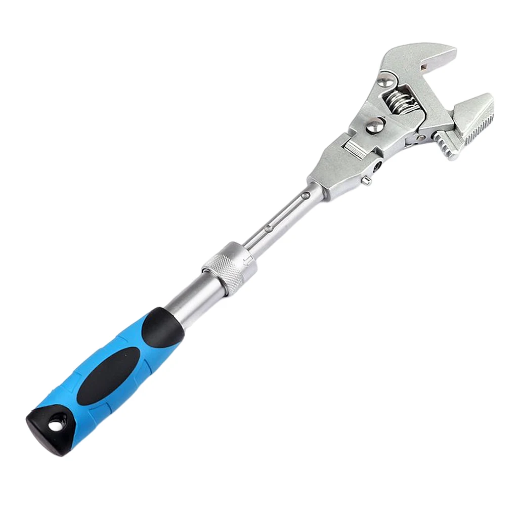 10 Inch Adjustable Wrench Torque Ratchet Wrench 180 Degree Folding Spanner Hand Tools for Plumbing Auto Repair Home Maintenance