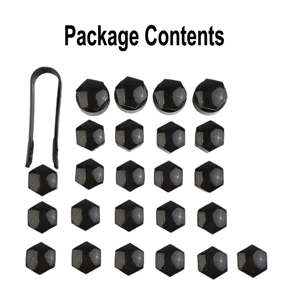 24pcs/set 17MM Black Wheel Nut Bolt Trims Studs Cover Cap For Opel For BMW For Car Wheel 17MM/0.66in Bolts Or Nut.