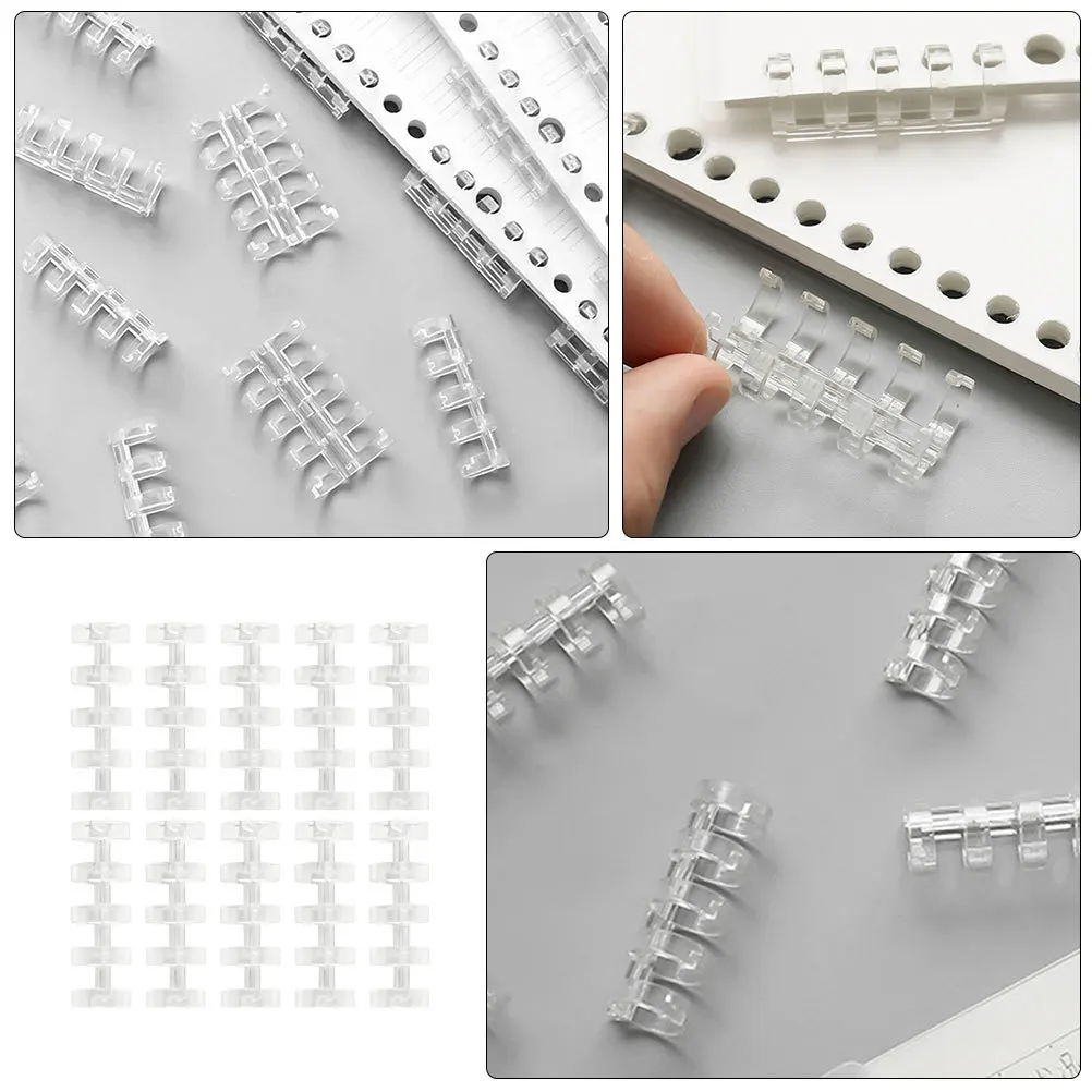 

20Pcs Loose Leaf Binder Handheld Organizer Premium Plastic Five-Hole Segmented File Clip for School Office Home Stationery