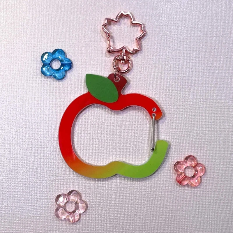 Fruit Clips Acrylic Carabiner Keychain Apple Mango Tomato Pepper Acrylic y2k accessory