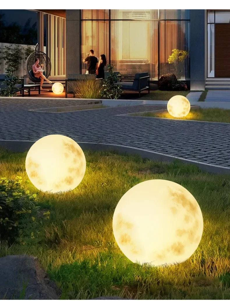 Imagem -06 - Solar Lawn Led Moon Light Moderno Exterior Impermeável Pátio Paisagem Atmosfera Bola Luz