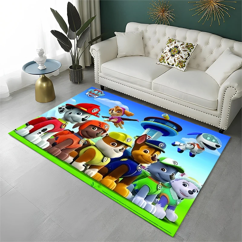 Tapis de dessin animé P-Patrol avec chien mignon pour salle de jeux, chambre à coucher, salon, canapé, décoration de la maison, tapis de jeu pour enfants, tapis antidérapant