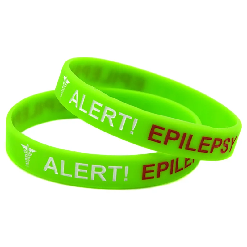 50 Stück Alarm-Epilepsie-Silikon-Armband für Erwachsene, medizinisches Armband für den Notfall, 4 Farben – Detail 3