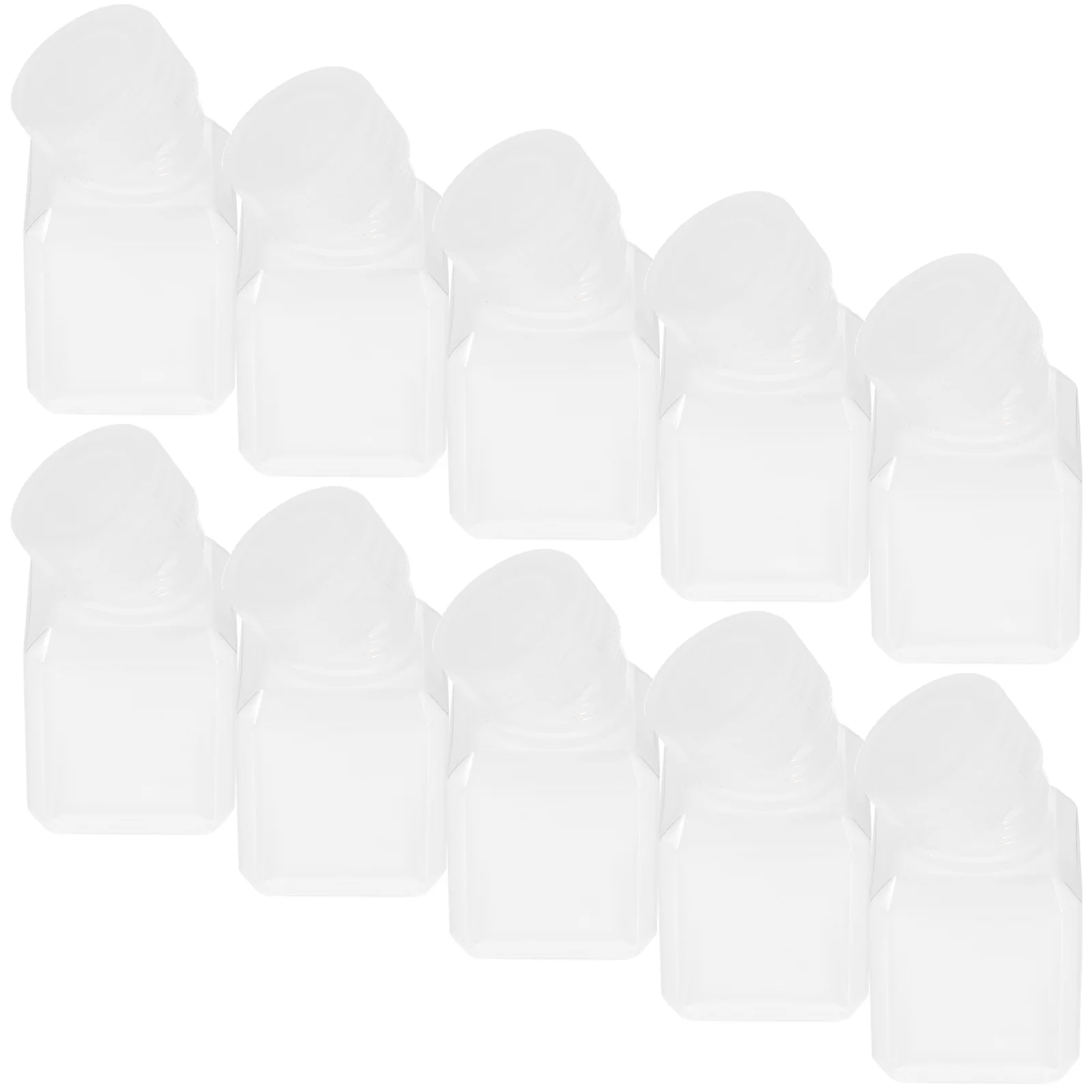 

10Pcs Thick Sealing Plastic Bottles Small Square Sample Storage Containers 30ml for Liquid Dispensing Mixing Sample Collection