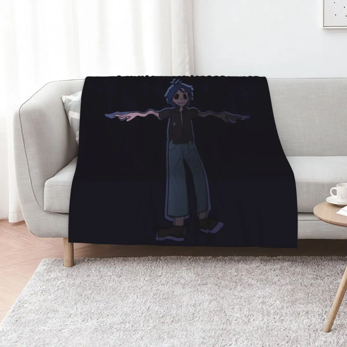 Gorillaz 2D )) phase four Throw Blanket Color Fast Cozy Throw Blanket