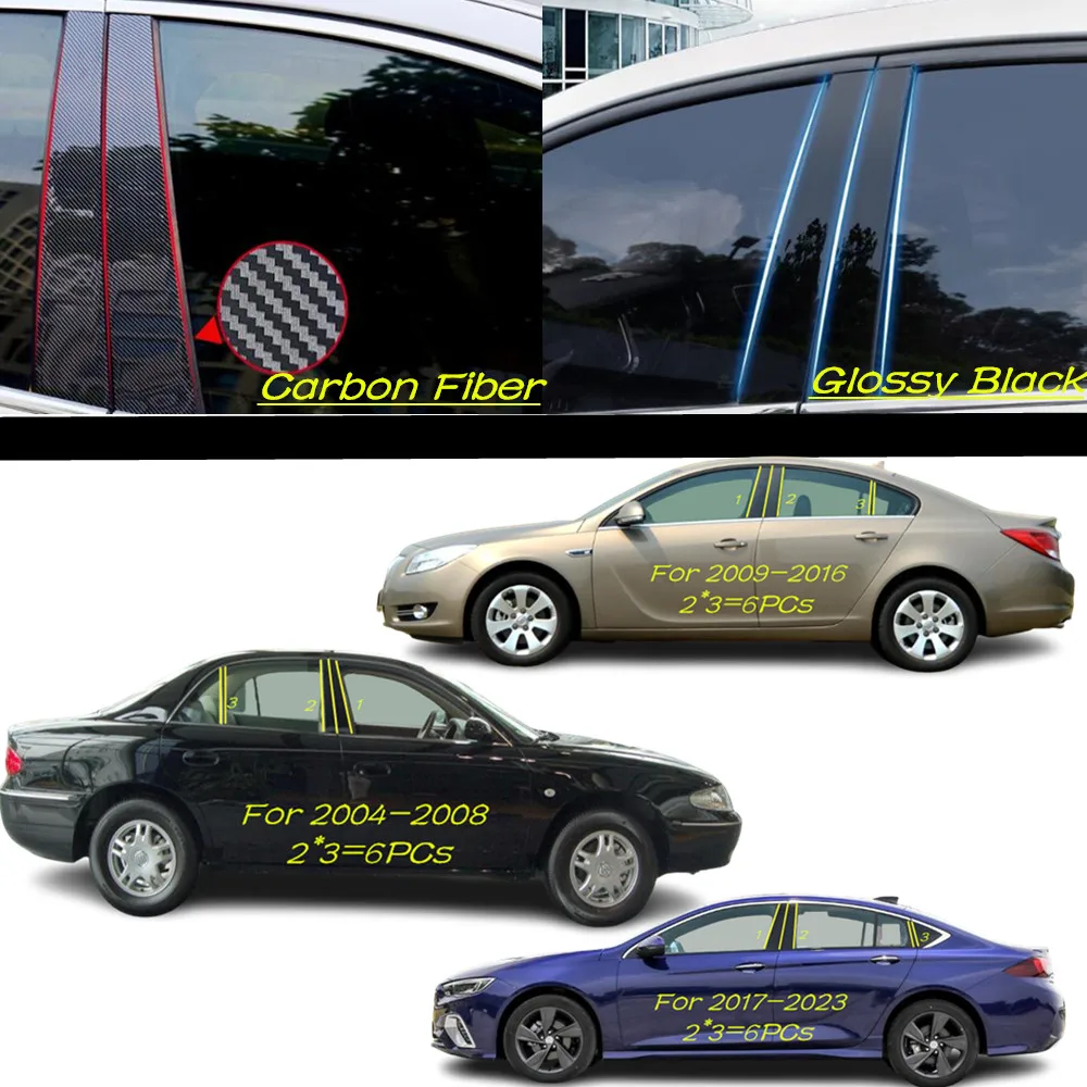 

Car PC Material Pillar Post Cover Door Trim Window Molding Sticker Plate Accessories For Buick Regal 2004-2008 2009-2016-2023