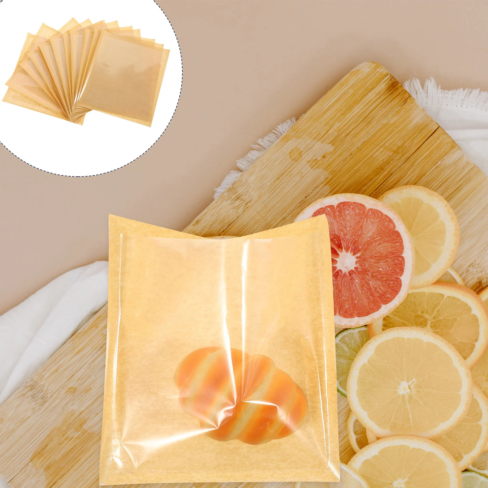 100pcs Bakery Bag Kraft Paper Bread Bags Bread Wrapping Bags Bread Bags with Clear Window bread bags with window