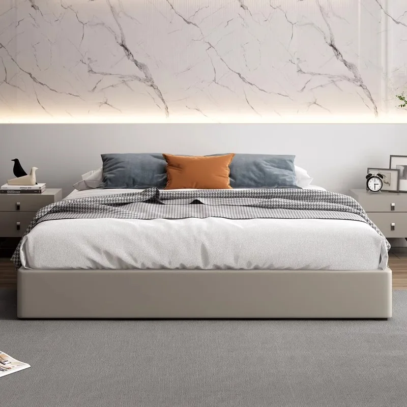 Minimalist no bedside bed no backrest floor tatami row skeleton bed shelf storage box modern simplicity