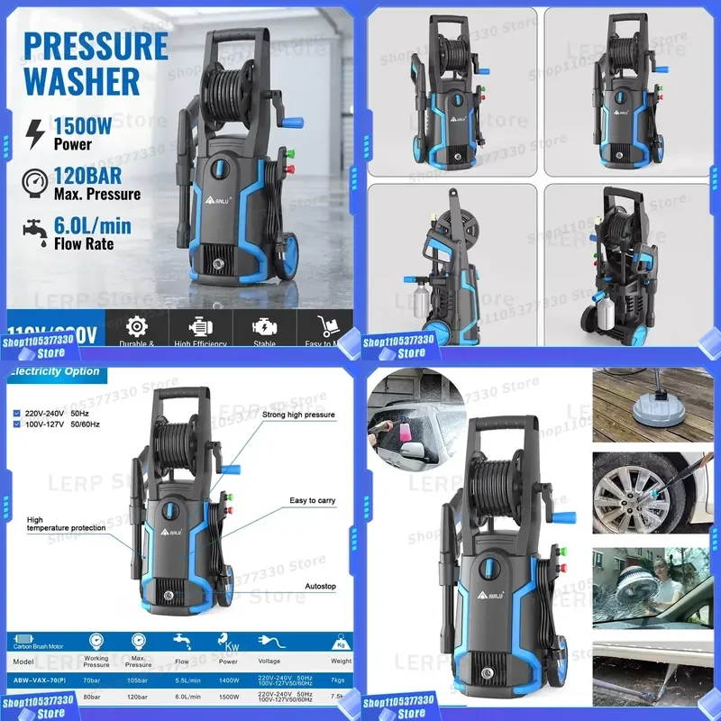 High Pressure Electric Water Jet Washer for Commercial Car Wash Automatic Cleaning Machine Heavy Duty Spray Gun Equipment