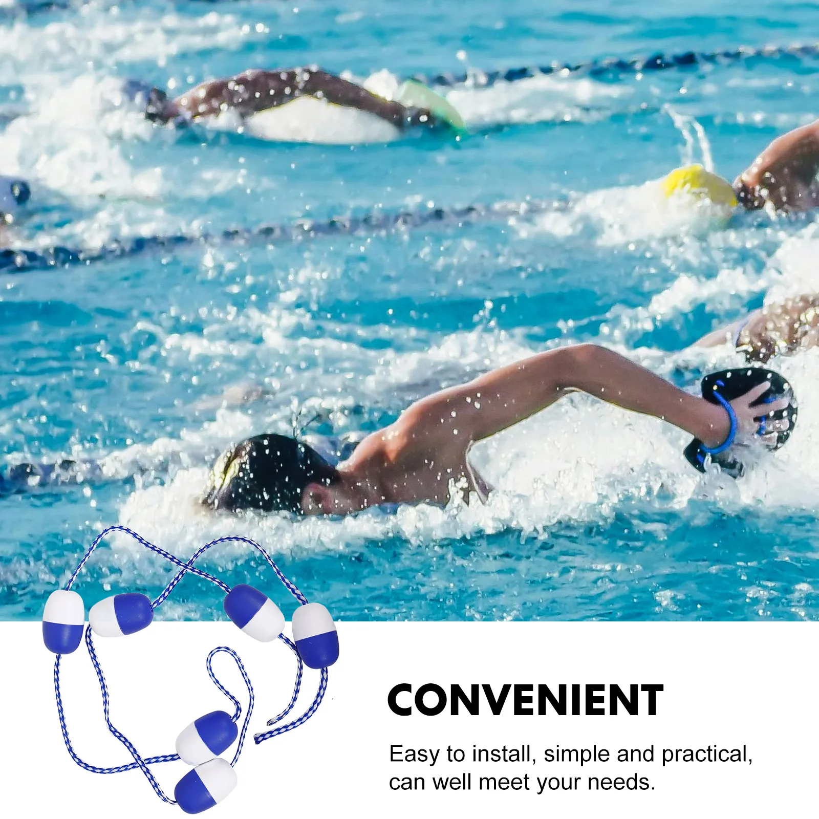 

Floating Buoy Line Pool Divider Swimming Safety Rope Floats Durable Polyethylene Shallow Water Zone Marker
