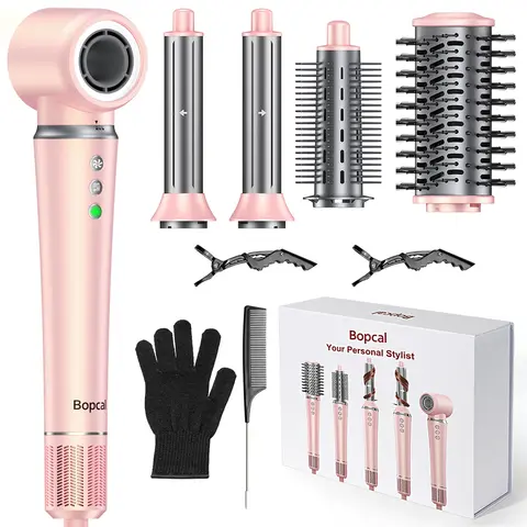 5 in 1 Hair Dryer,Multi Styling Tool,Straightener & 32mm Curling 300 Million Negative Ions Hair Care 1-3 Mins Quick Drying Gifts