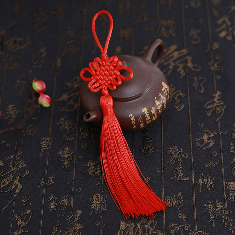 DUjuanhong Red Knot Zes Antieke munten 3 Stuks Chinese Knoop Geluksmunten, Feng Shui Munten I-Ching Geluksmunt voor Goed Geluk en Gezond