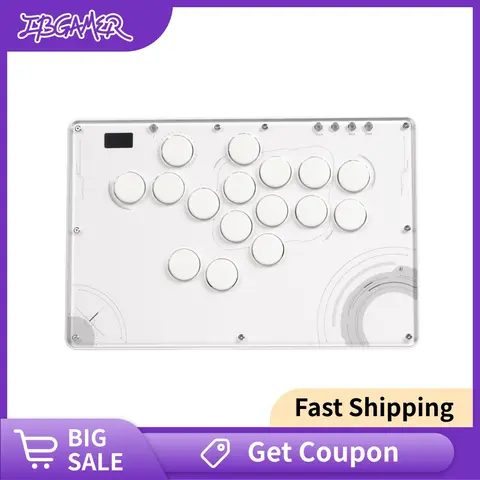 TBGamer V16 Future White Leverless Arcade Controller RGB Low Profile Switch 1.2mm Dual Jump Layout PS5 PC Steam Deck SF6
