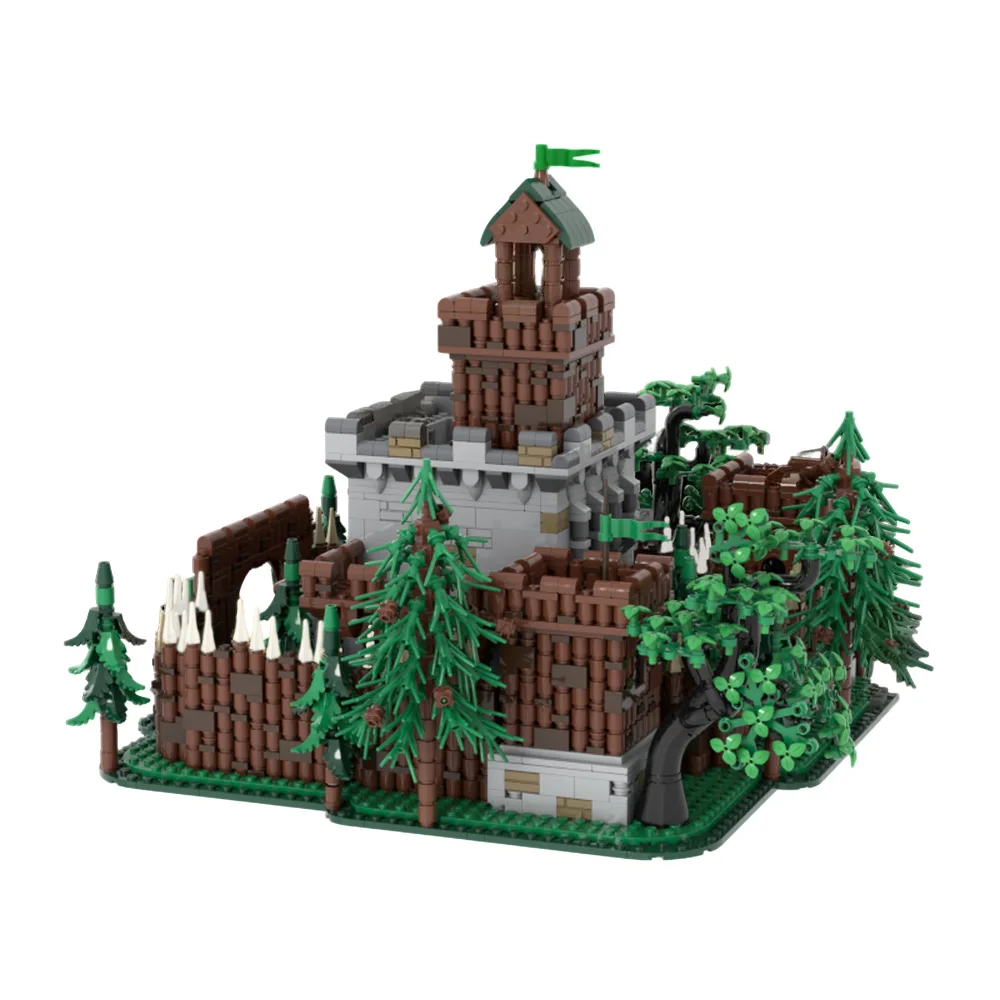 Gobricks MOC Forestmens Castle Building Blocks Model Medieval Forest Castle Architecture Bricks diy Assembled Toy Children Gift