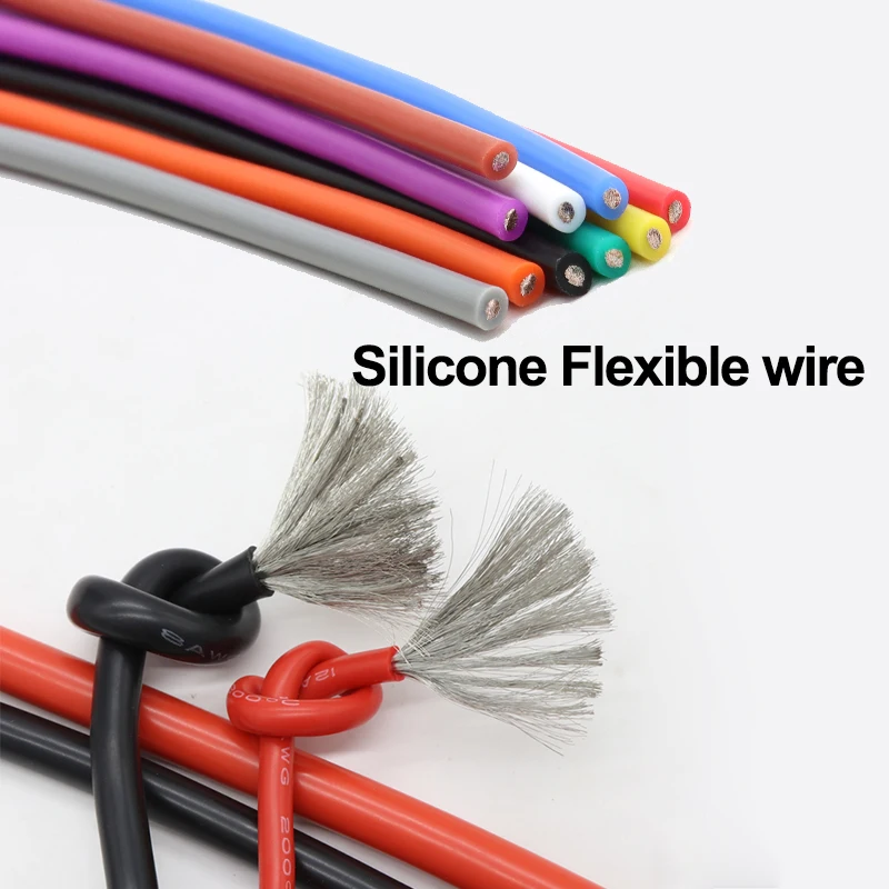 5M/10M Copper Wire Super Soft Silicone Rubber 30AWG~10AWG Heat-resistant Ultra Flexible Electronic Cord High Temperature Cable