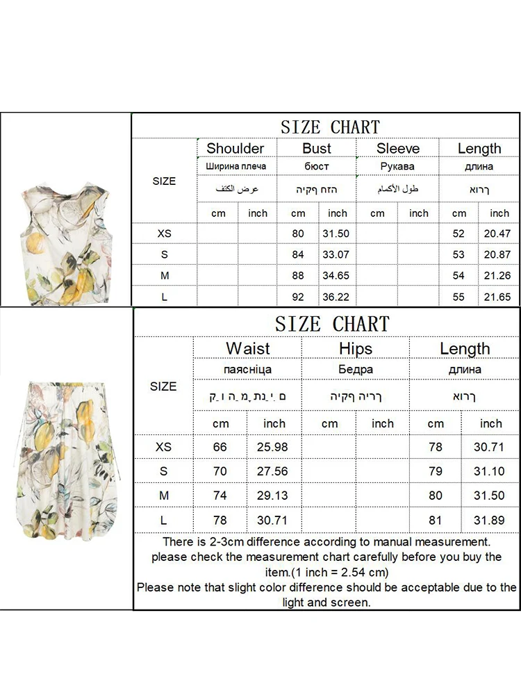 TRAF Summer Women Beach Style Women Printed Skirt Set 2024 Fashion Sleeveless Top+ High Waist ButtonsMidi Skirt Suit