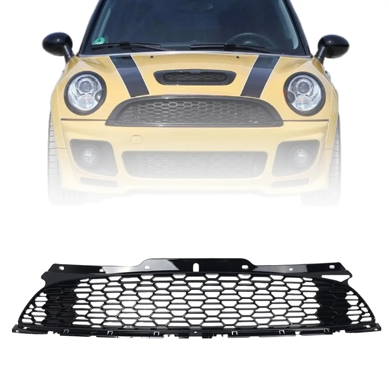 

Front Upper Hood Center Grille 51117255125 7255125 Protection Cover Truck Front Grill Mesh for Mini R56 Hatchback 06-13