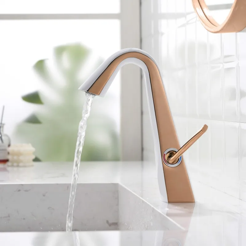 

white rose red basin faucet White bathroom Faucet tap mixer hot and cold water crane tap basin sink toilet white tap